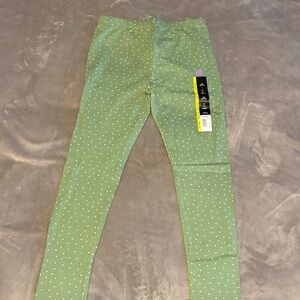 George Kids Green Leggings with White Polka Dots
